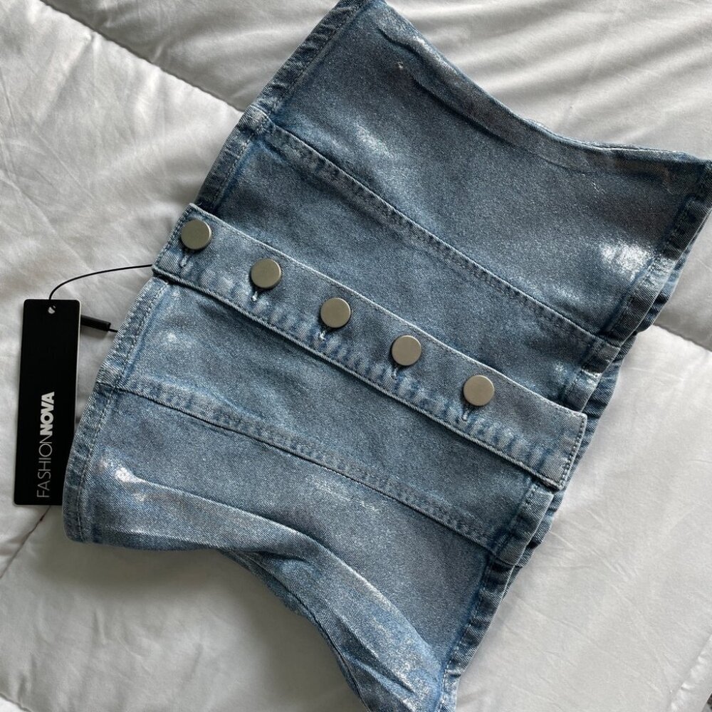 FASHION NOVA Strapless denim tube top - Picture 2 of 4